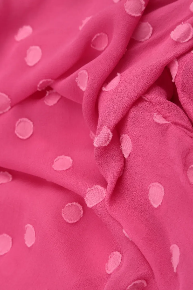 Open Type Dotty Hot Pink Silk Jacket