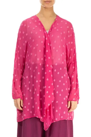 Open Type Dotty Hot Pink Silk Jacket