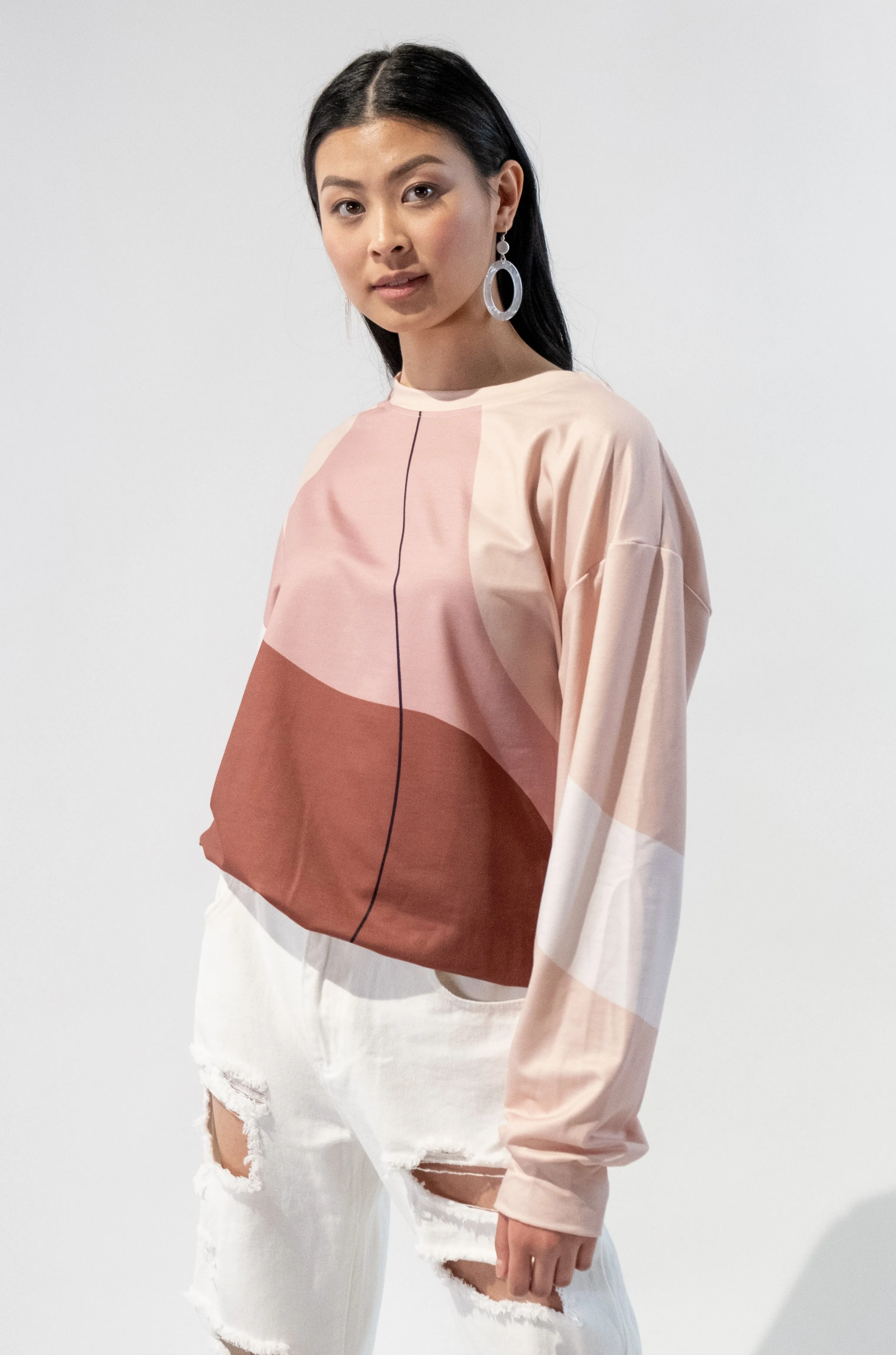 Patterned Crewneck Sweatshirt