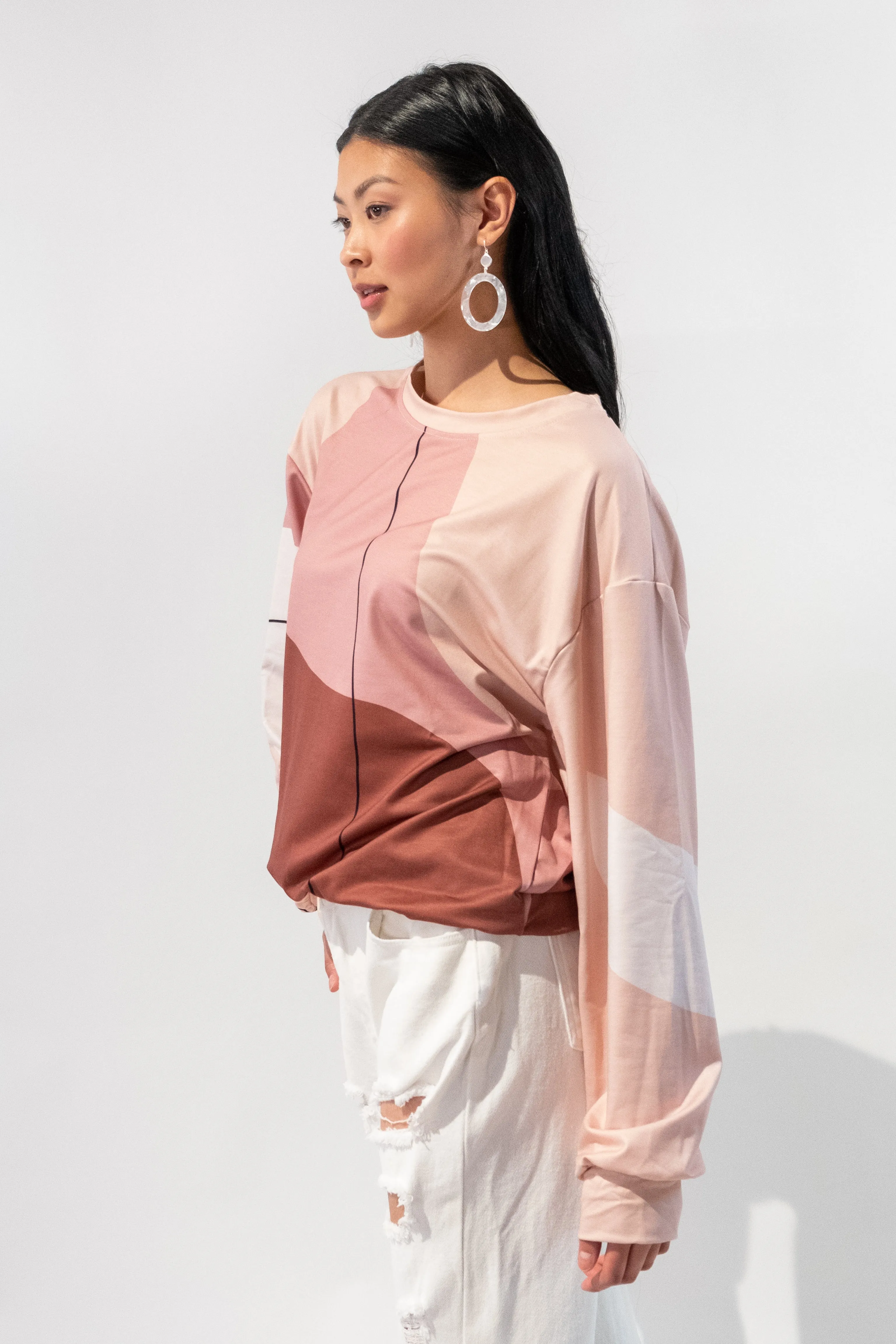 Patterned Crewneck Sweatshirt