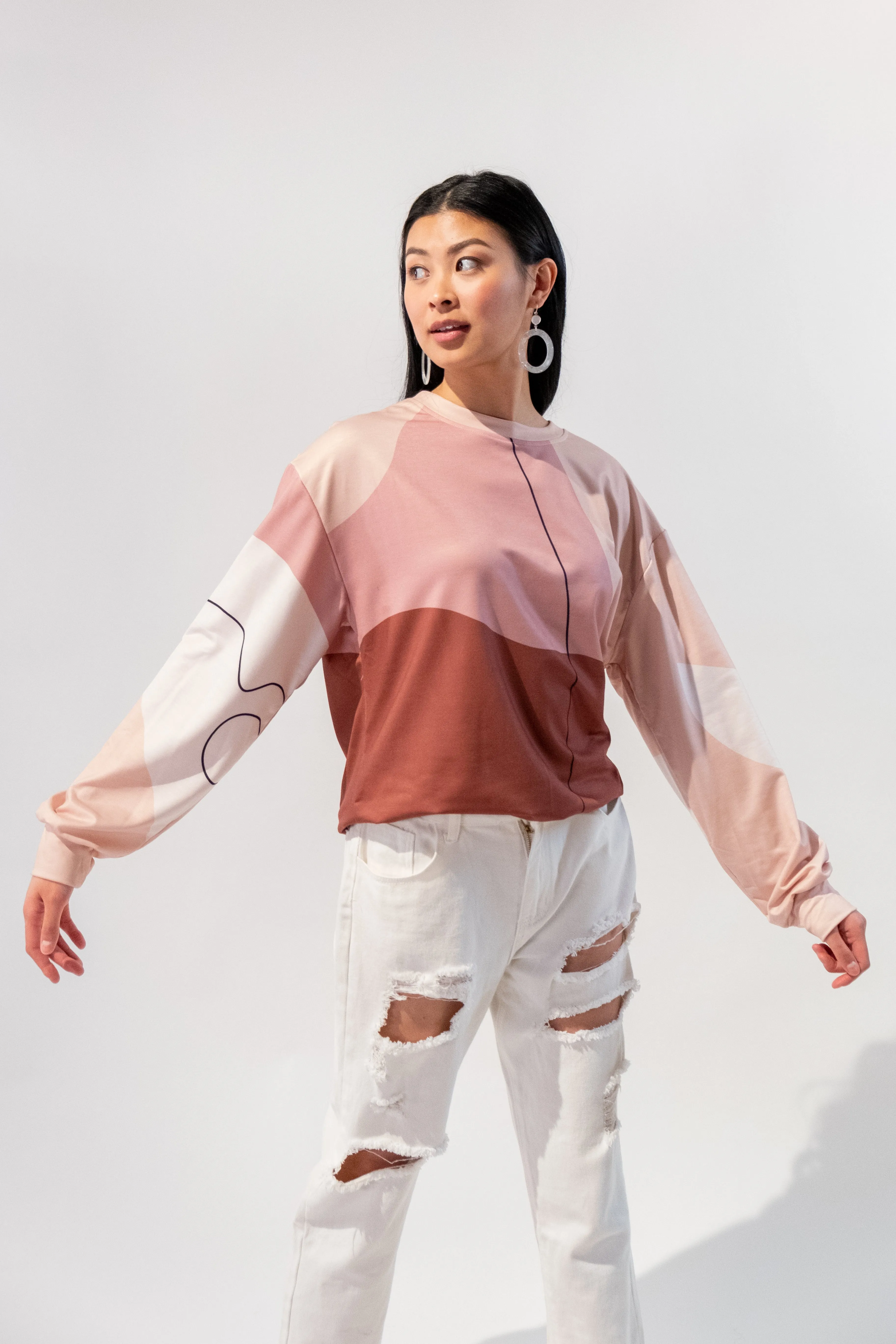 Patterned Crewneck Sweatshirt