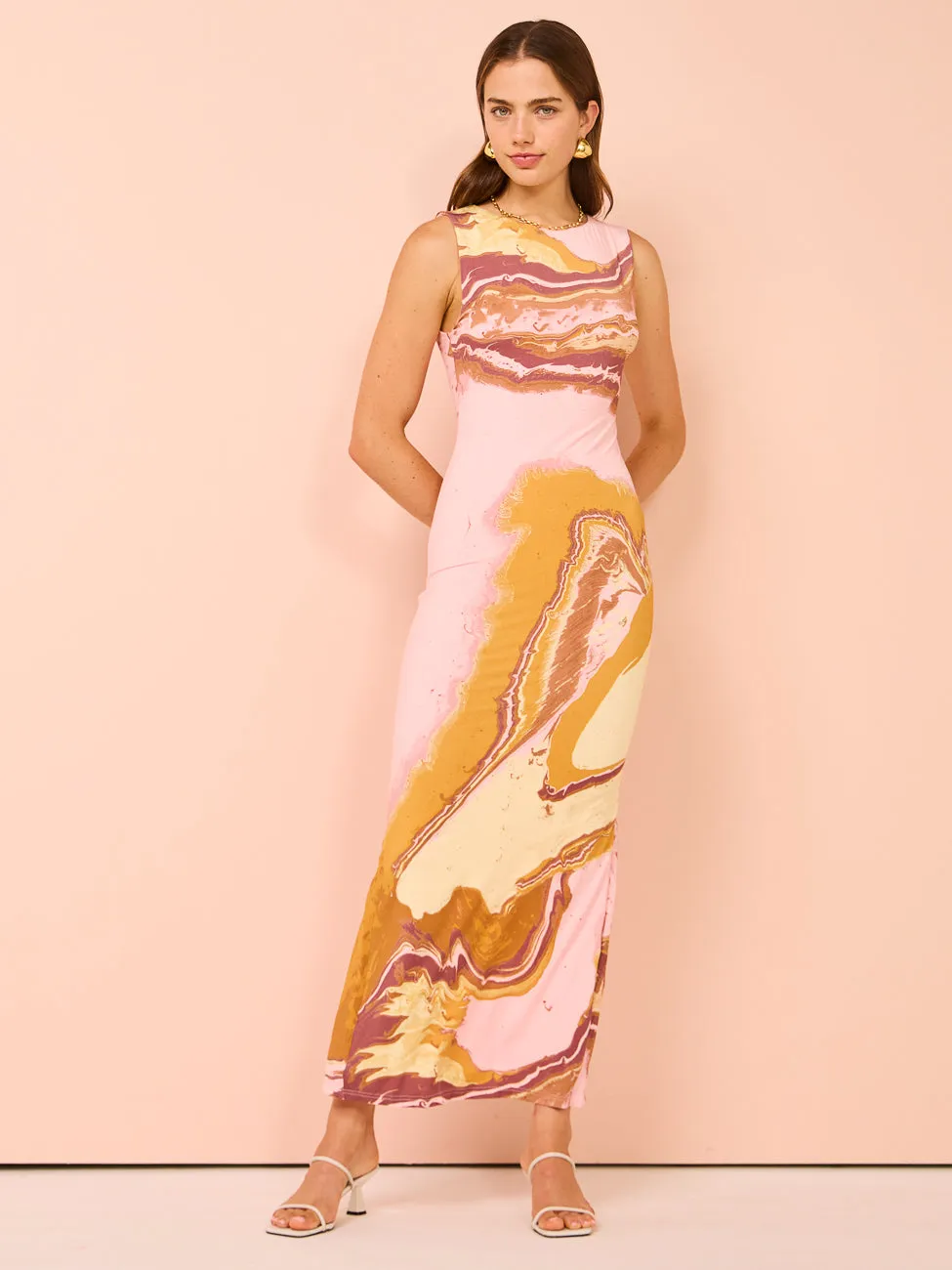 Sovere Molten Midi Dress in Pink