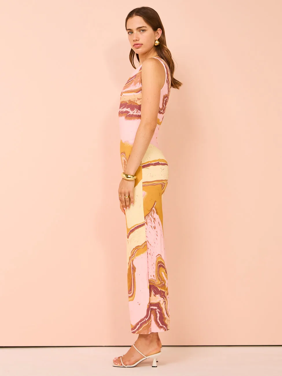 Sovere Molten Midi Dress in Pink