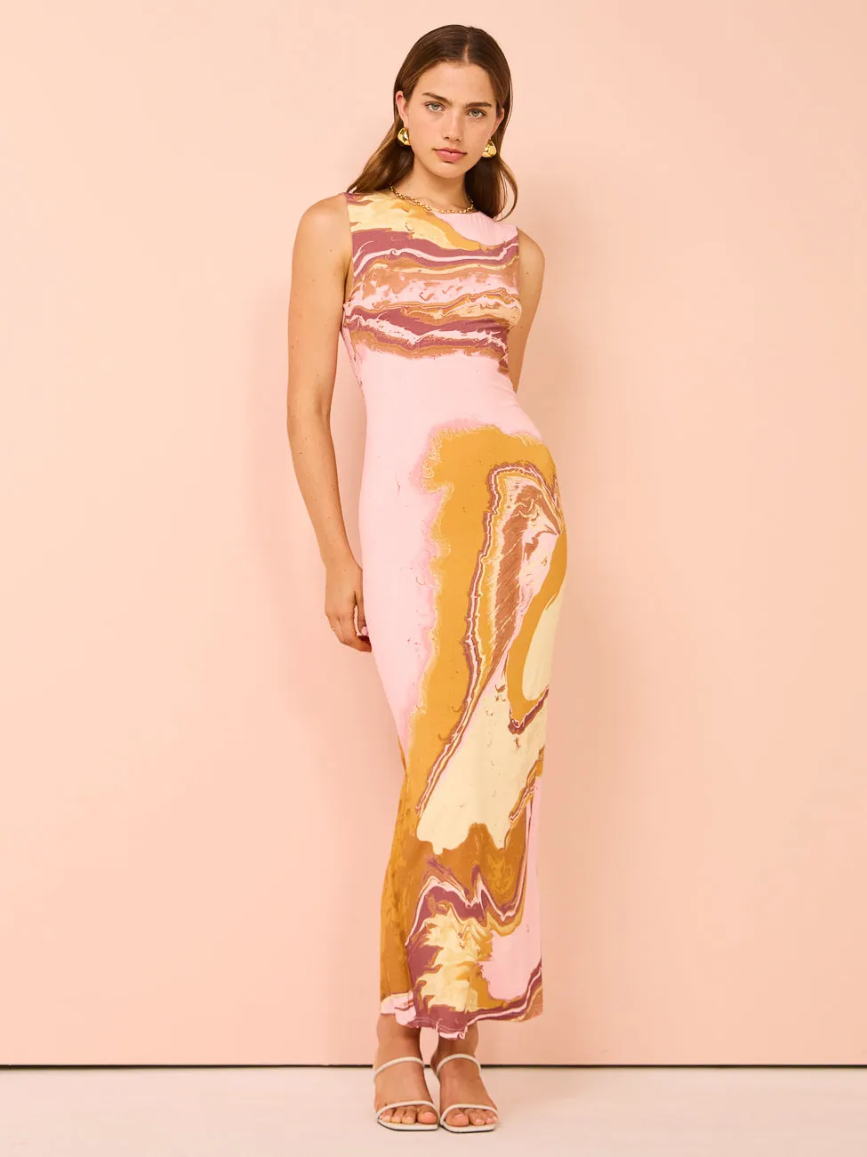 Sovere Molten Midi Dress in Pink