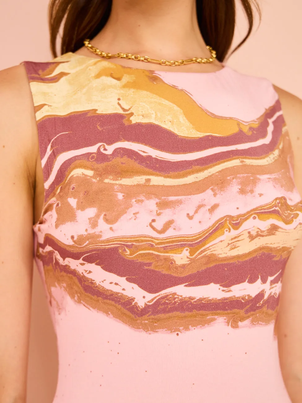 Sovere Molten Midi Dress in Pink