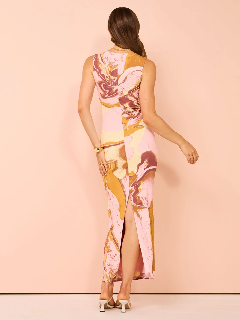 Sovere Molten Midi Dress in Pink