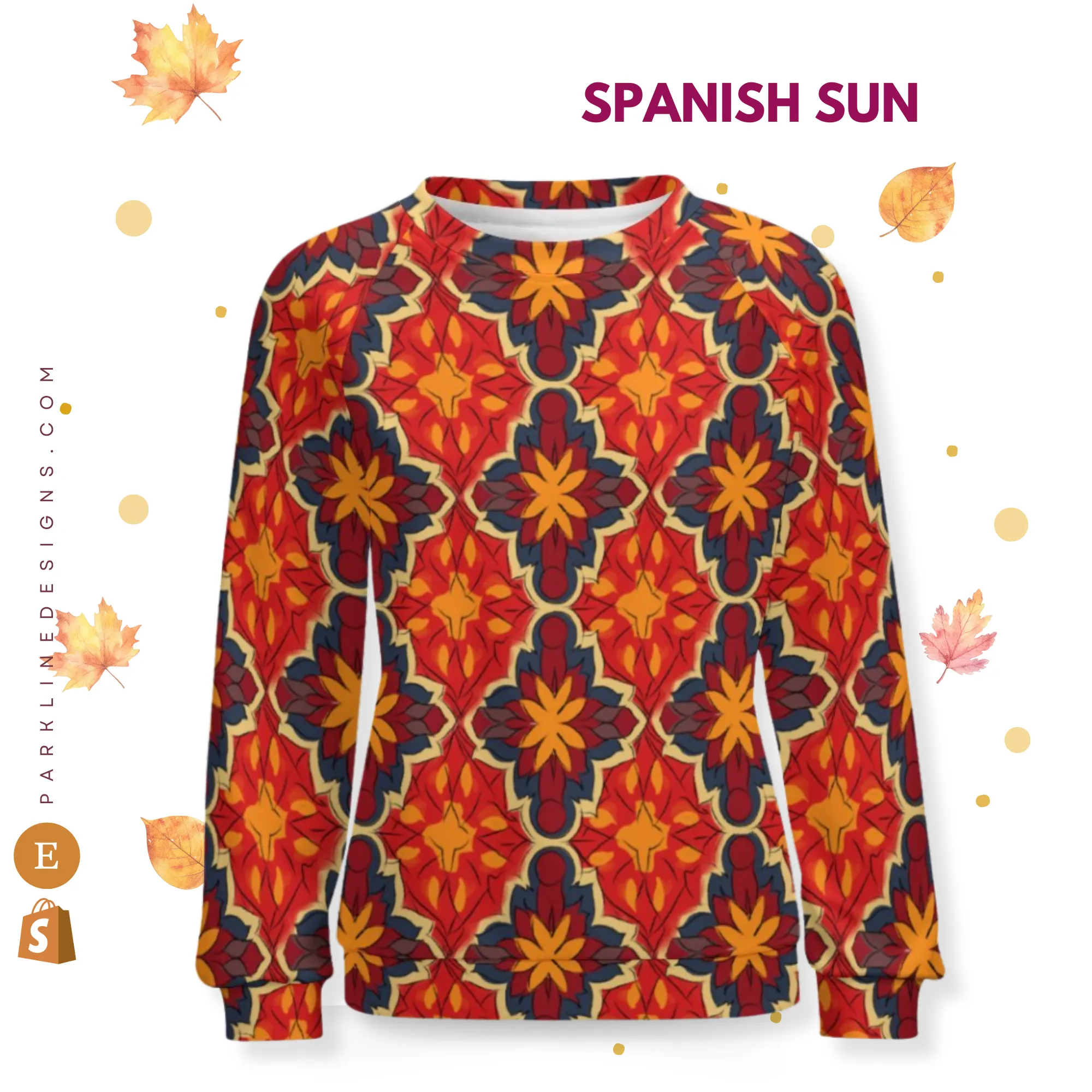 Spanish Marigold | Women's Raglan Crewneck Sweatshirt | Cozy Autumn & Winter Crewneck