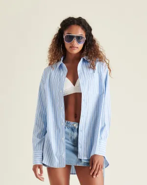 STE Autumn Top in Blue & White Stripe