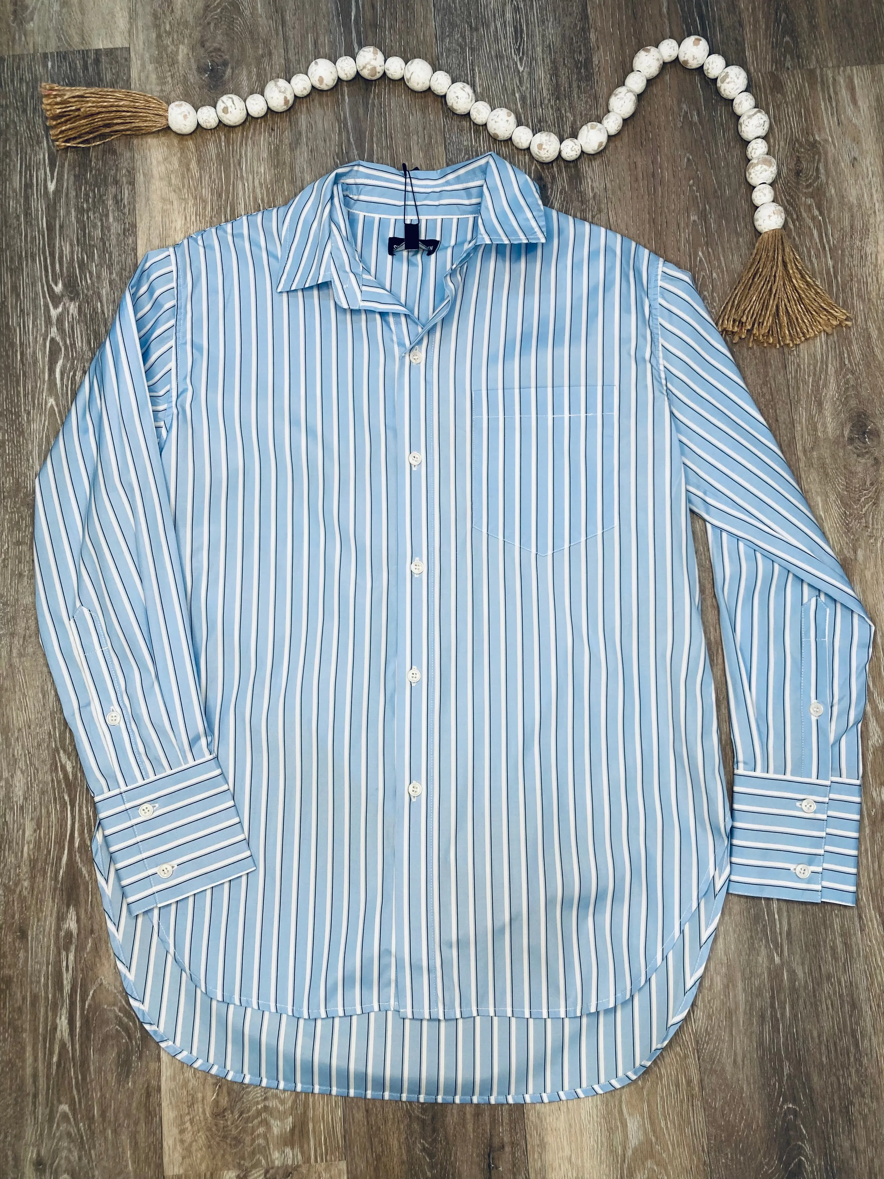 STE Autumn Top in Blue & White Stripe