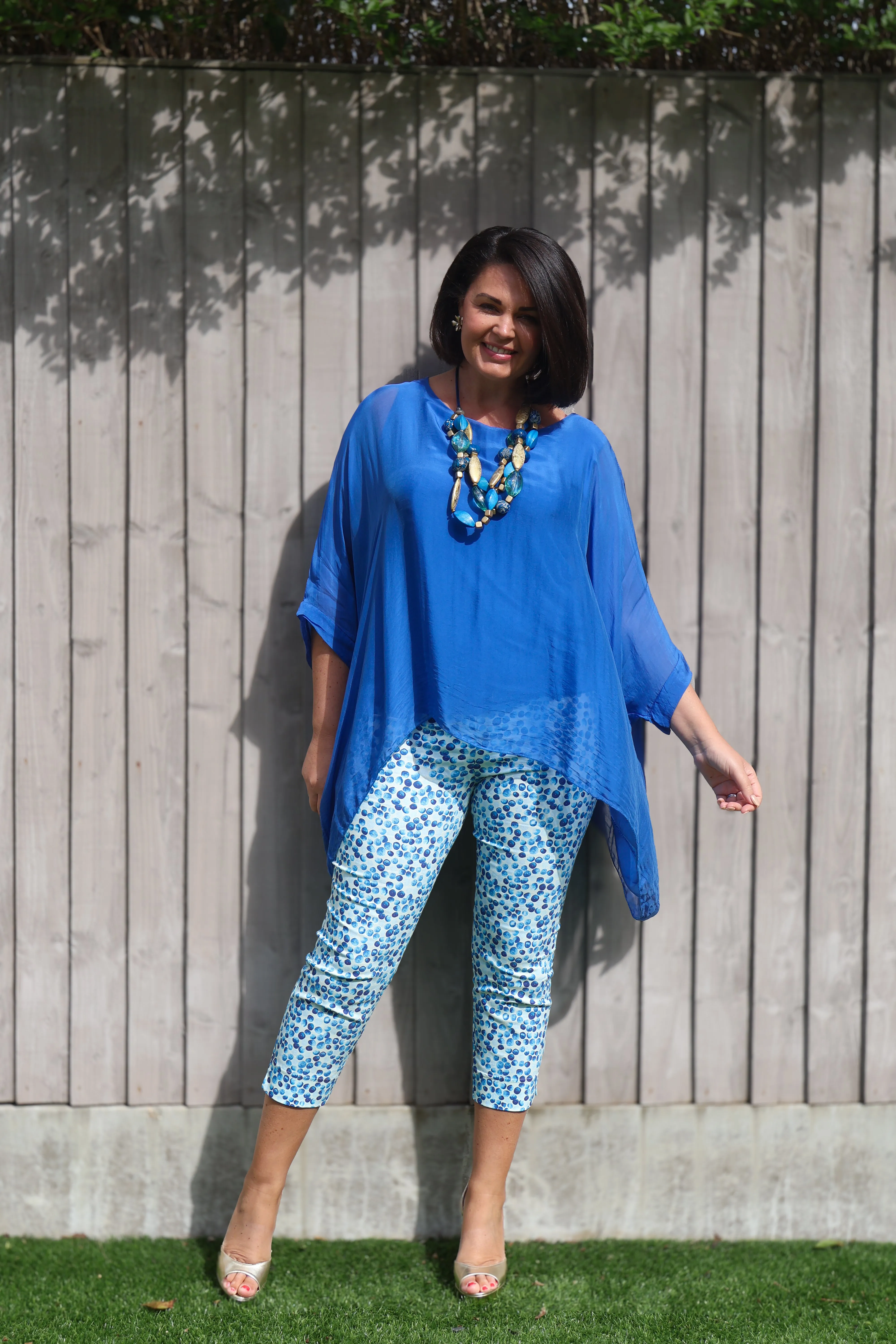 Stehmann Blue Slim Printed Trouser - Lolo-600
