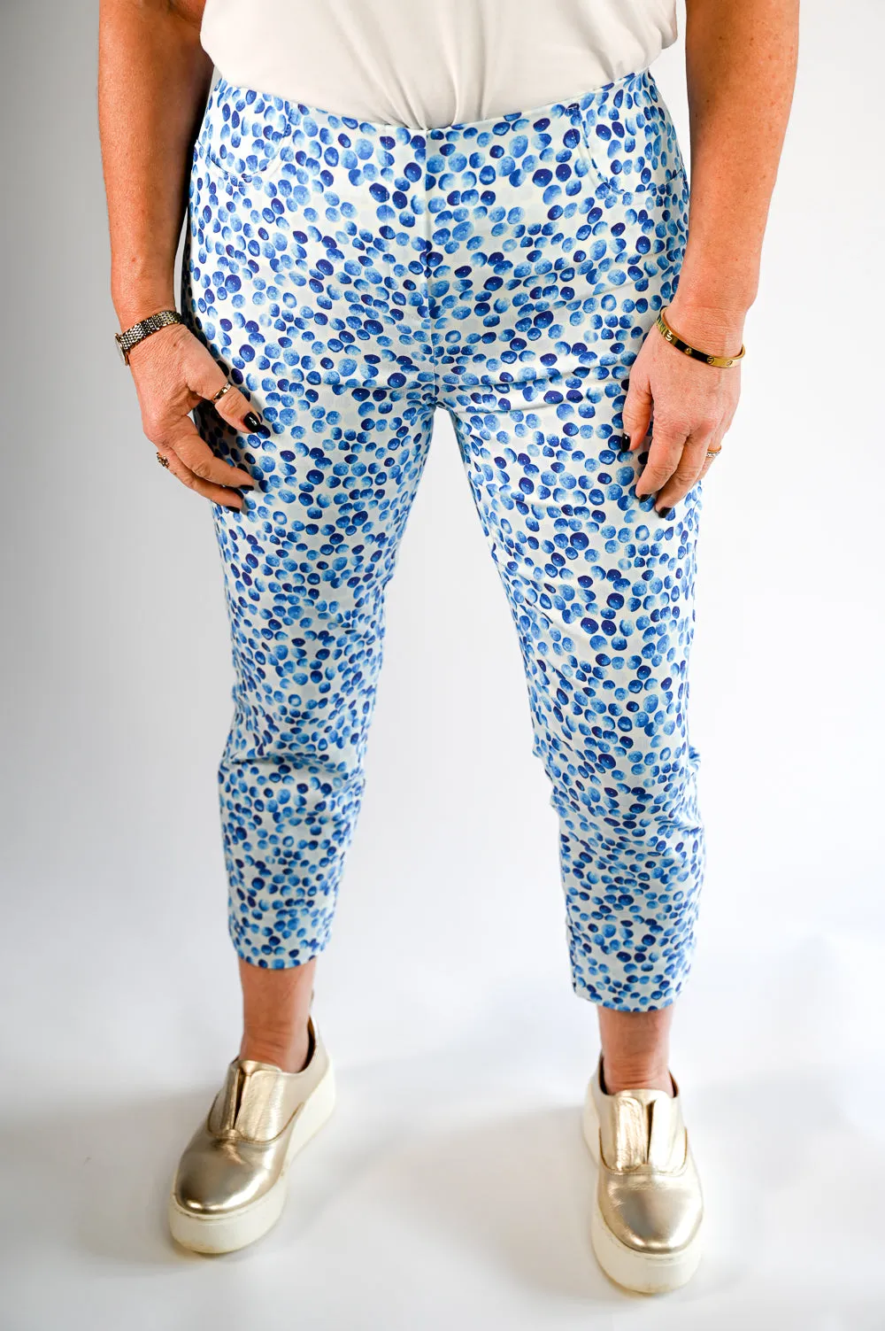 Stehmann Blue Slim Printed Trouser - Lolo-600