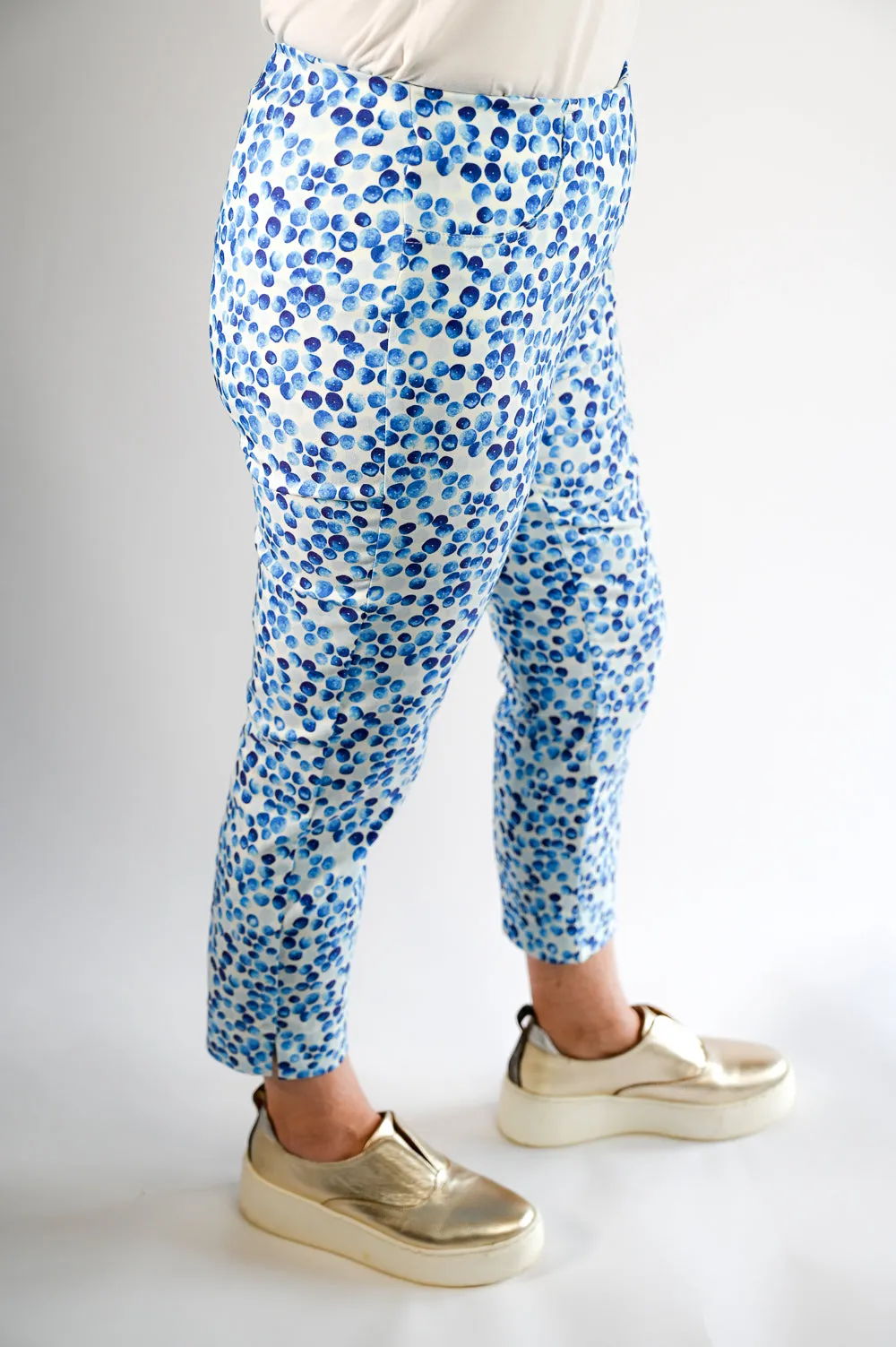 Stehmann Blue Slim Printed Trouser - Lolo-600