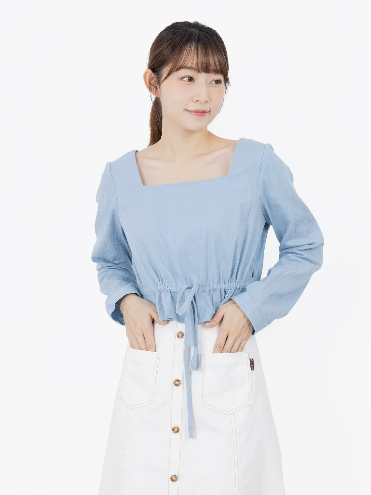 Stella 氣質長袖綁帶上衣