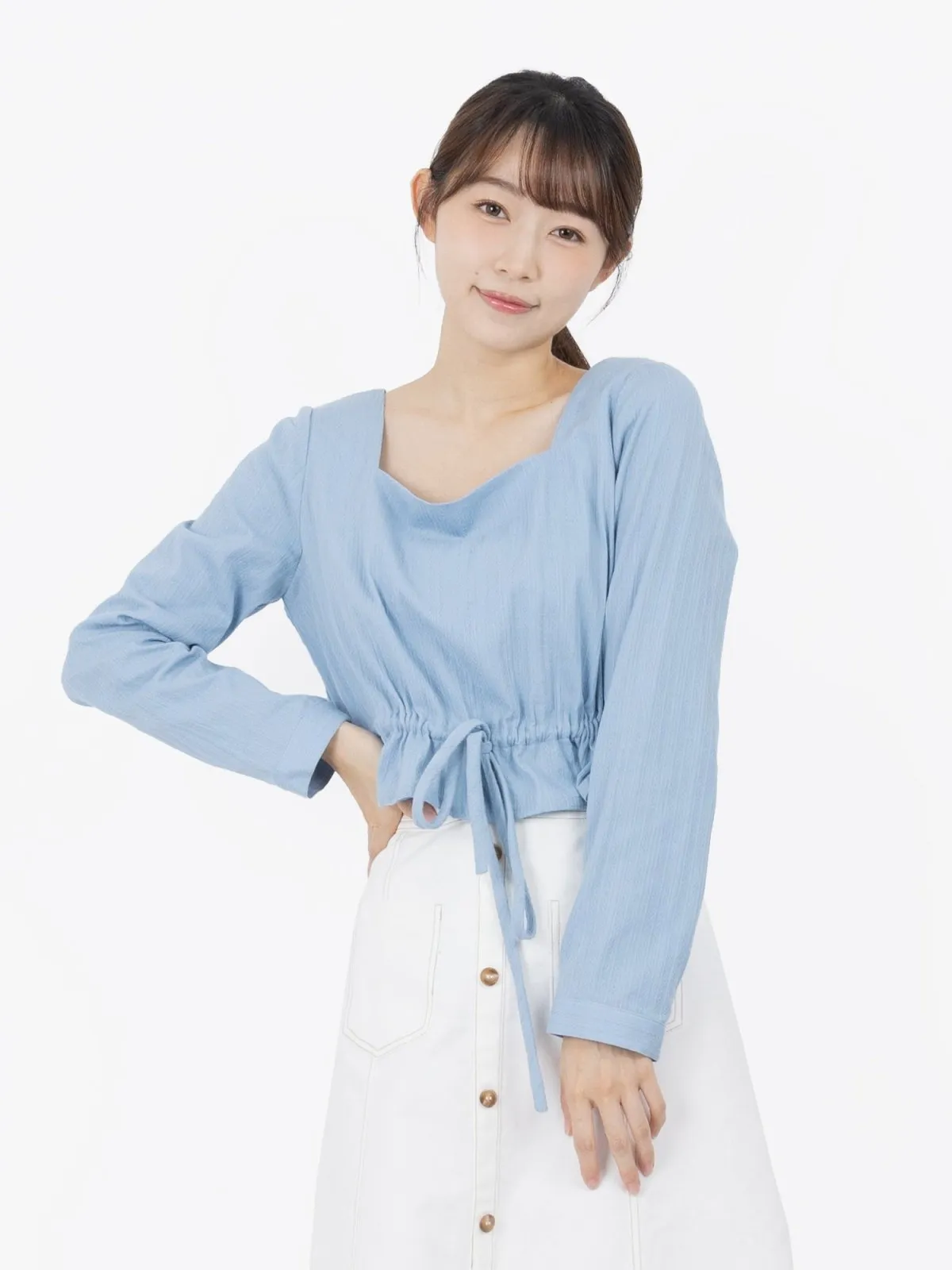 Stella 氣質長袖綁帶上衣