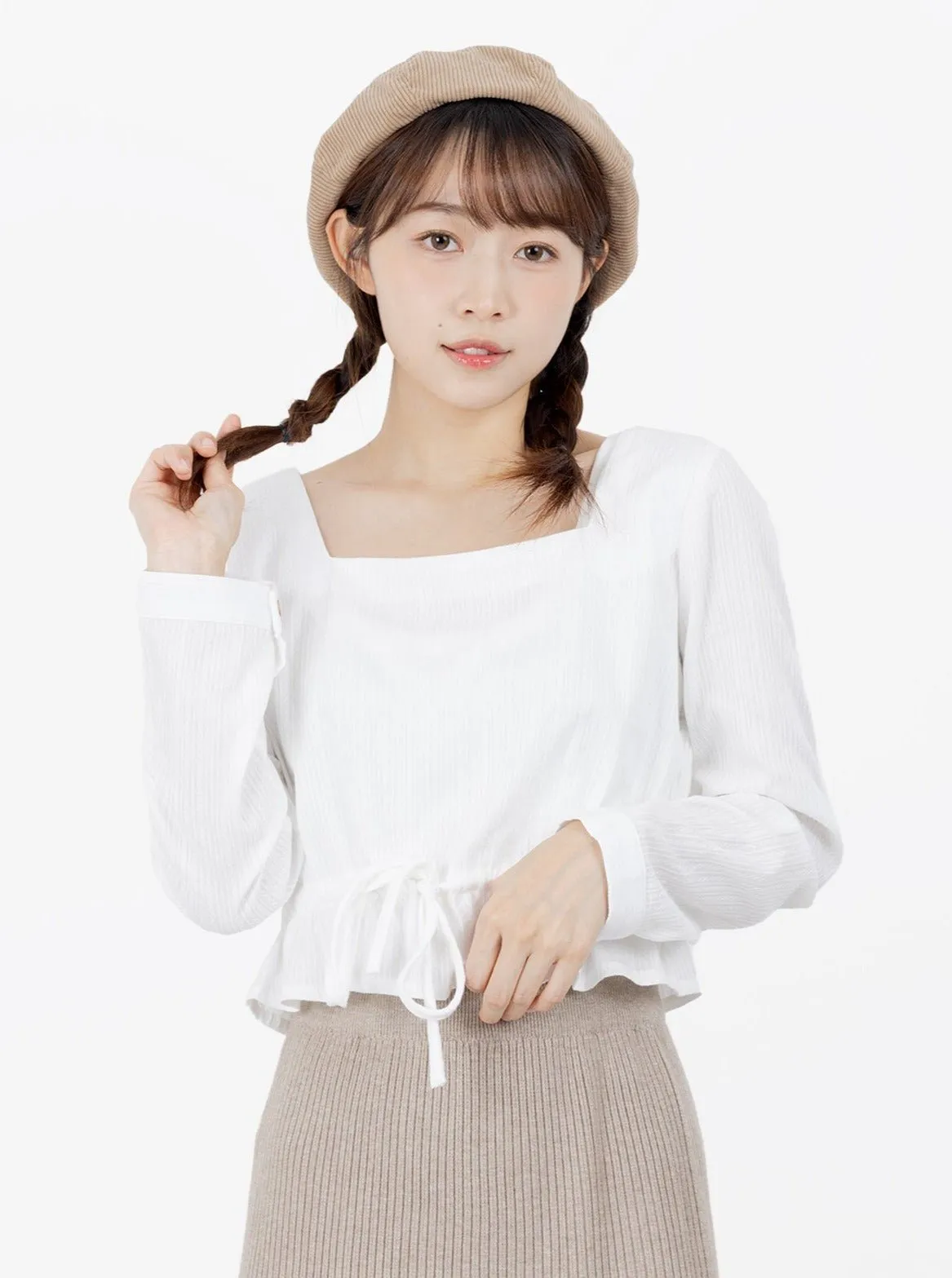 Stella 氣質長袖綁帶上衣