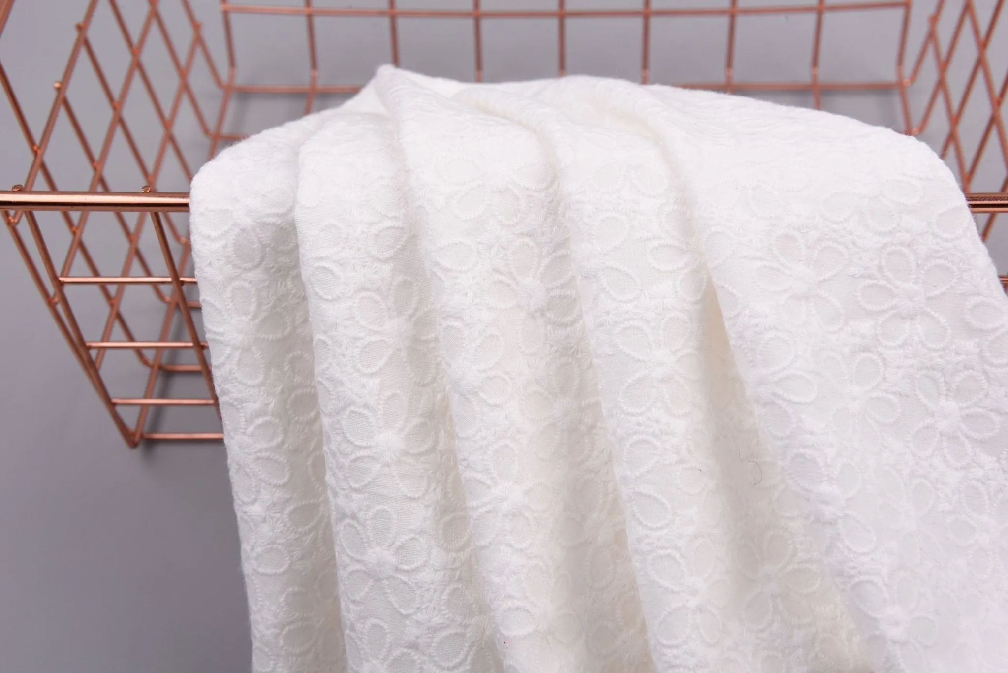 Stretchy Cotton Poplin Eyelet Embroidery Fabric