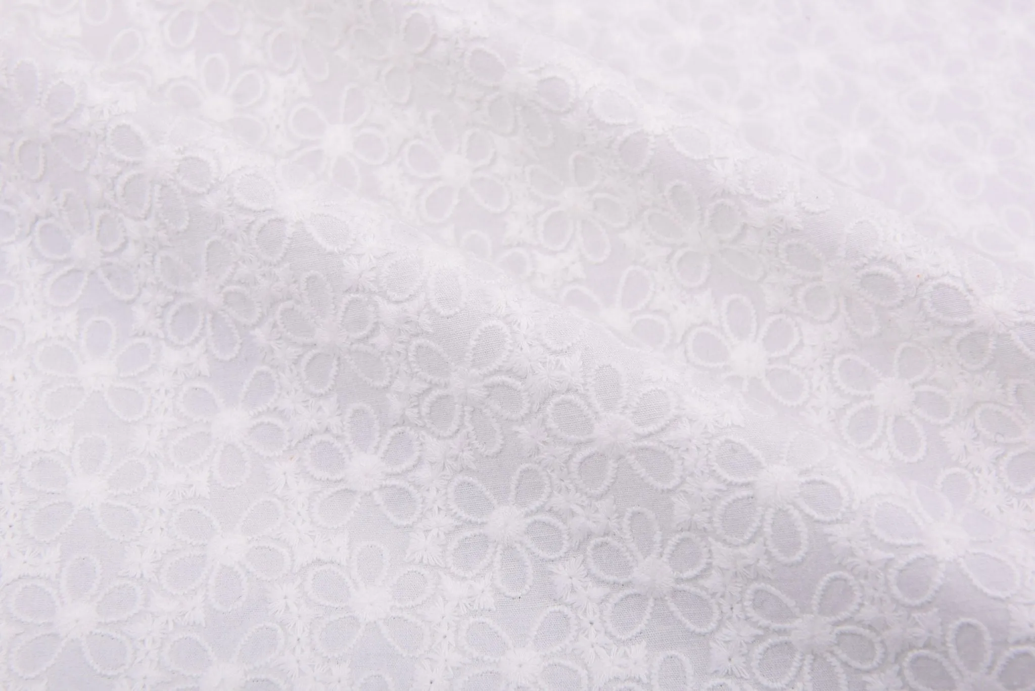 Stretchy Cotton Poplin Eyelet Embroidery Fabric