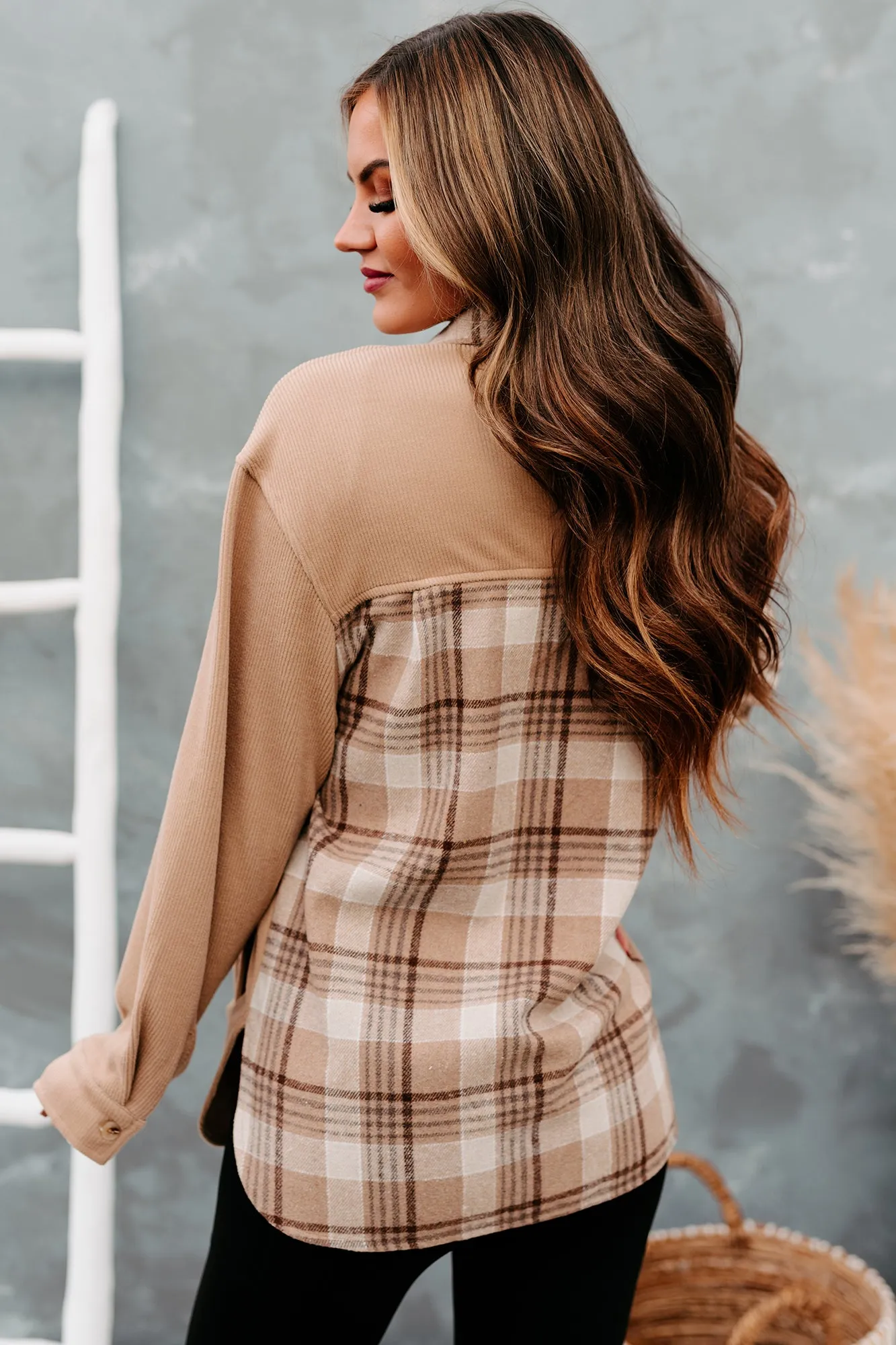 Switching Sides Flannel & Corduroy Button-Down (Camel)