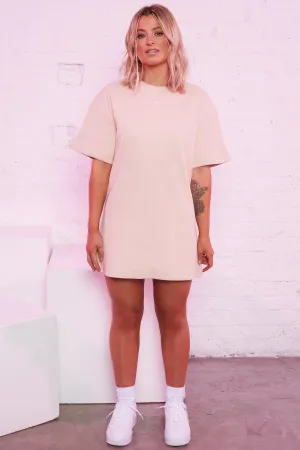 Take It Easy Ribbed Oversized T-Shirt in Cream