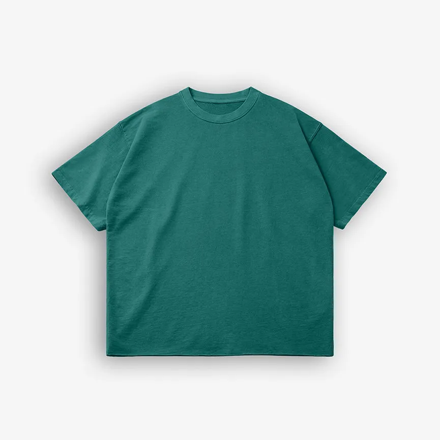 Teal Washed raw Tee