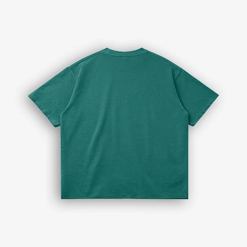 Teal Washed raw Tee
