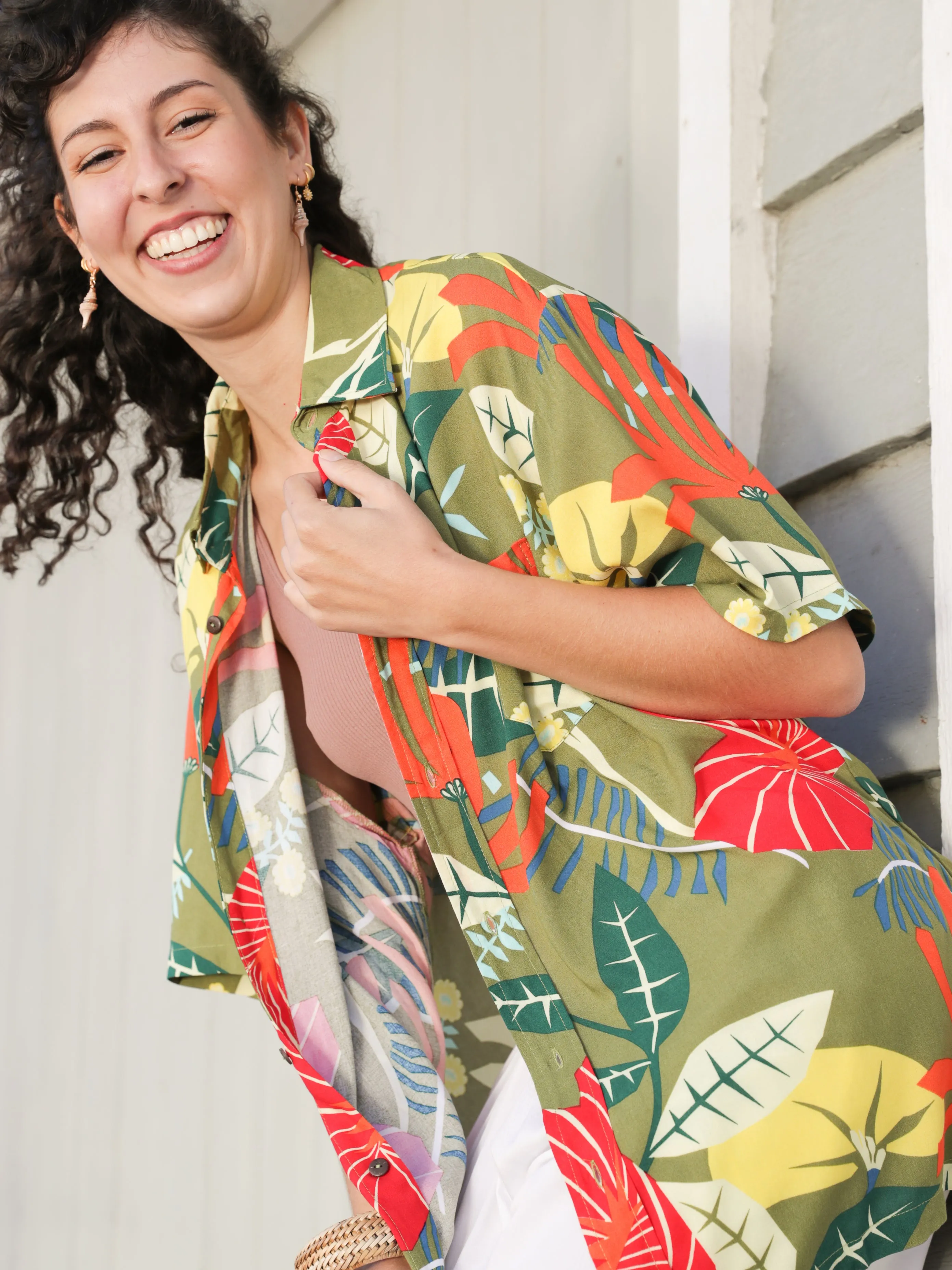 Tiki-licious Button Down Top