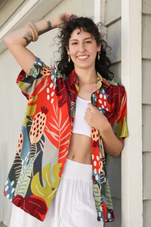 Tiki-licious Button Down Top