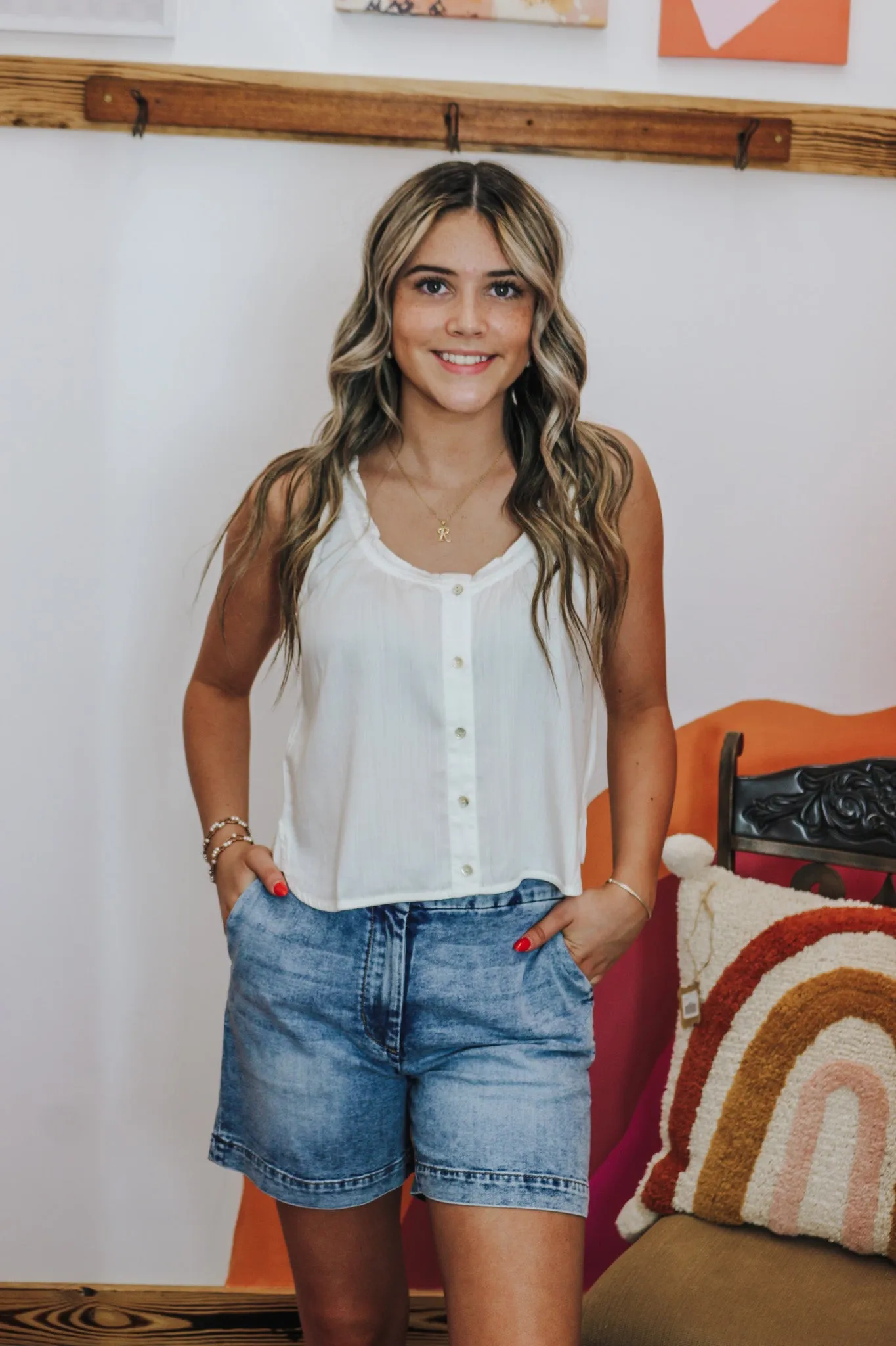 Tonya High Rise Blue Denim Shorts
