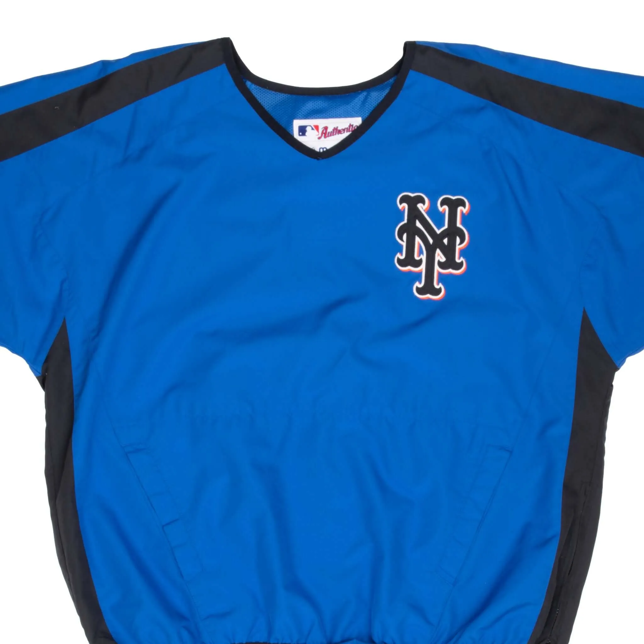 VINTAGE MLB NEW YORK METS SHORT SLEEVE PULLOVER WINDBREAKER 2000S LARGE