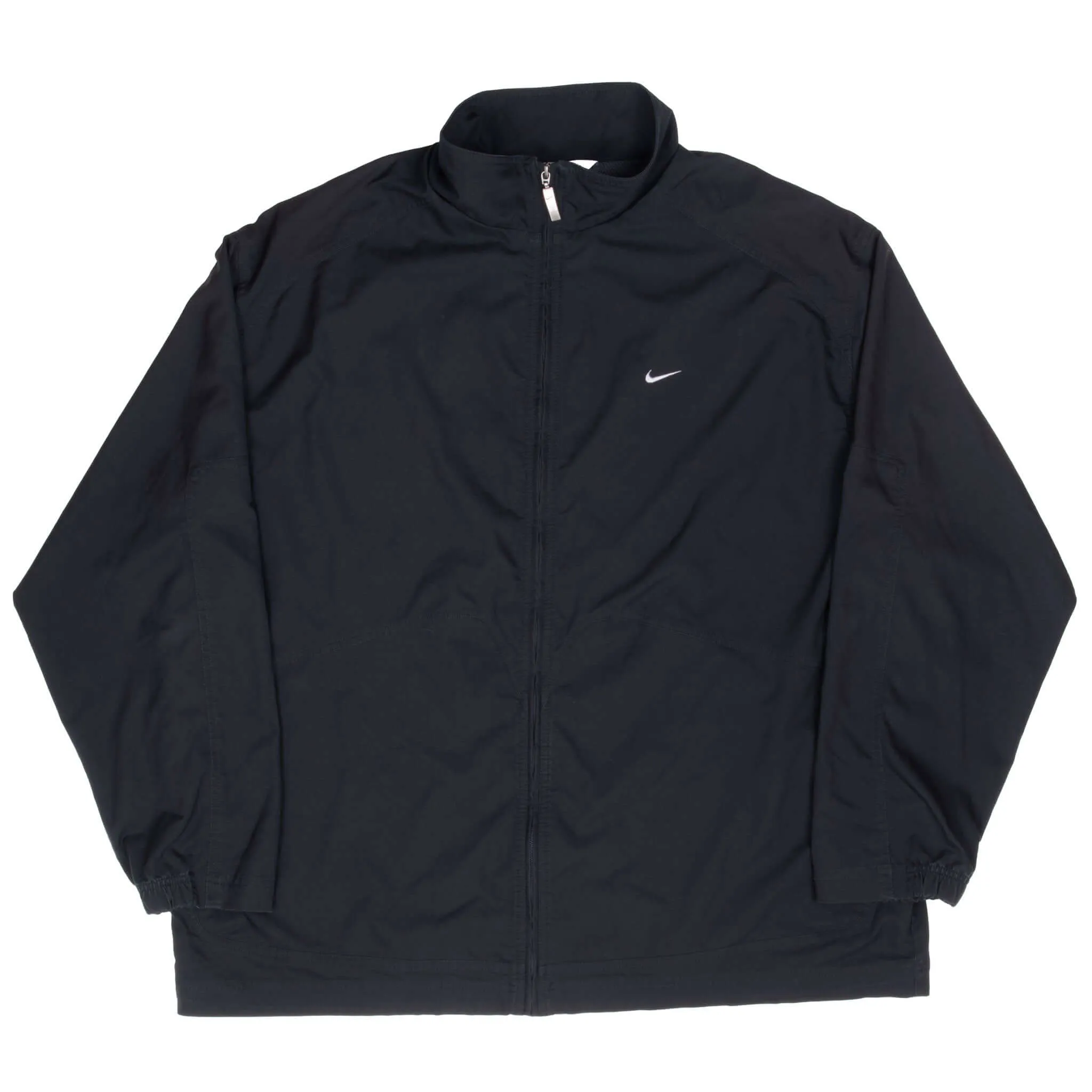 VINTAGE NIKE CLASSIC SWOOSH BLACK WINDBREAKER JACKET 2000S 3XL