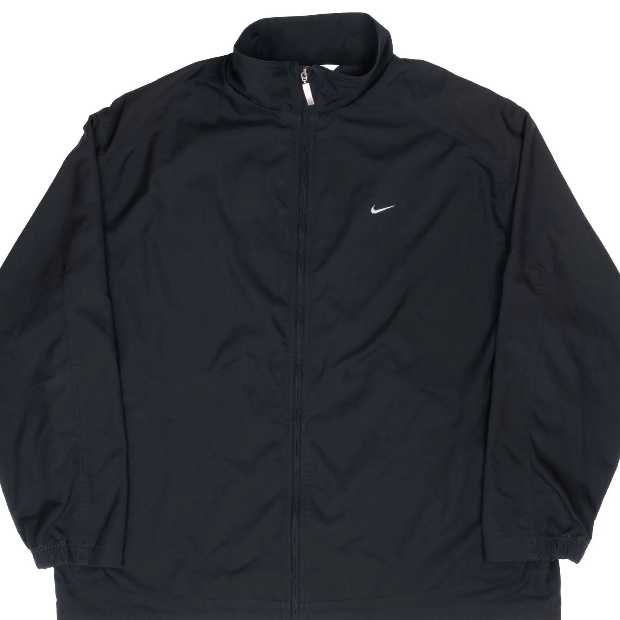 VINTAGE NIKE CLASSIC SWOOSH BLACK WINDBREAKER JACKET 2000S 3XL