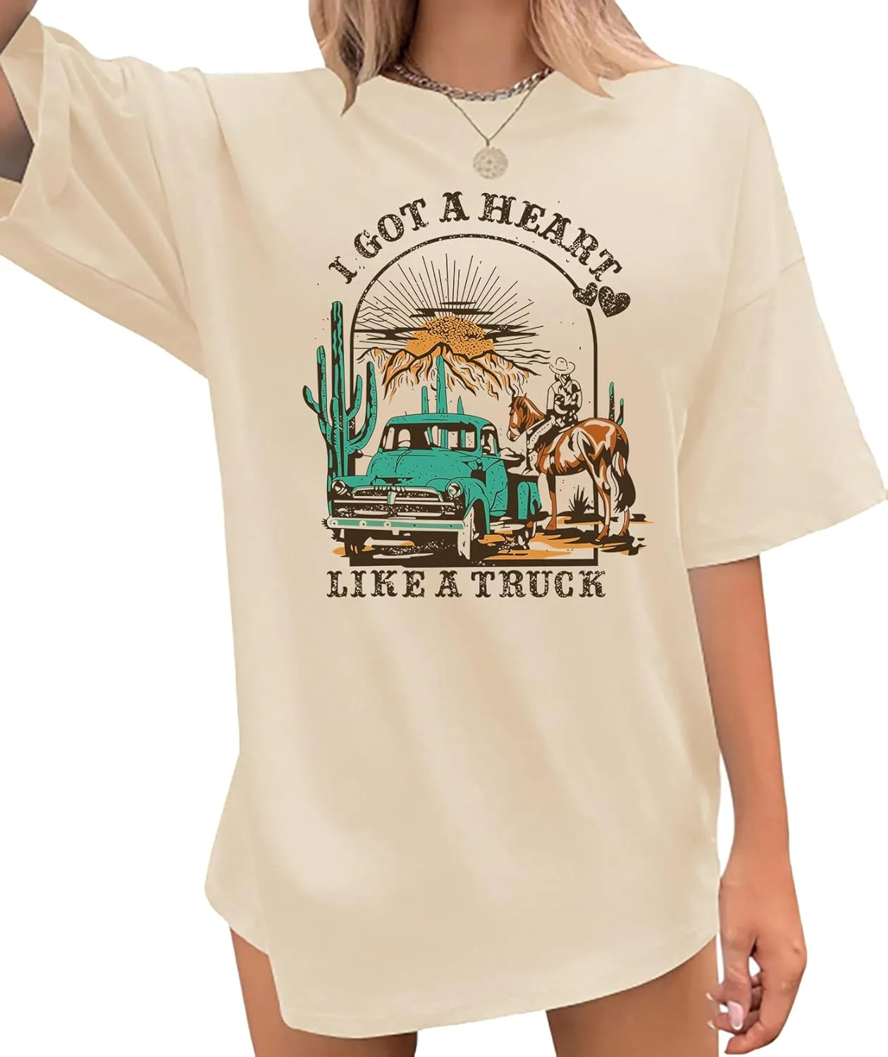 Women's Oversized Shirts Western Cowboy Shirts Vintage Graphic Tops Nashville Music Tees Retro Steer Skull Shirt